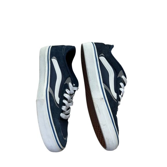 VANS Pro Skate Shoes Sneakers Blue Suede White Mens Sz 7.5 Low Top Lace Up - Picture 6 of 16
